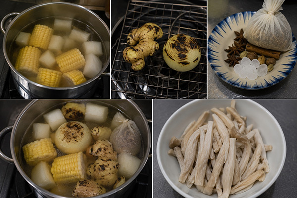 các bước nấu phở gà chay