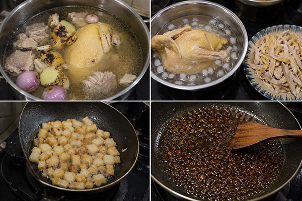 các bước nấu phở gà khô