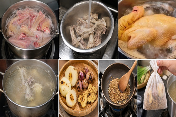 các bước thực hiện nấu phở gà