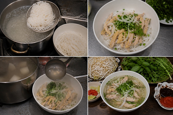 hoàn thiện thành phẩm phở gà miền nam