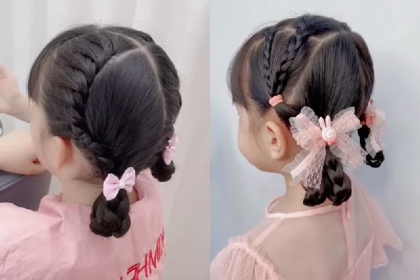 tết tóc cho bé gái