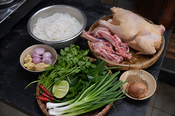 nguyên liệu nấu phở gà hà nội tại nhà