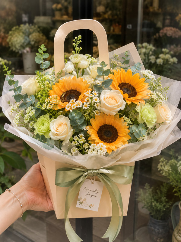 Thiết Kế Giỏ Hoa Giấy Cầm Tay