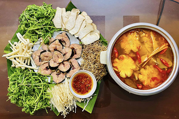 rau nhúng lẩu cá tầm