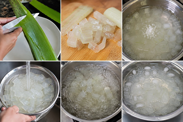 các bước sơ chế nha đam