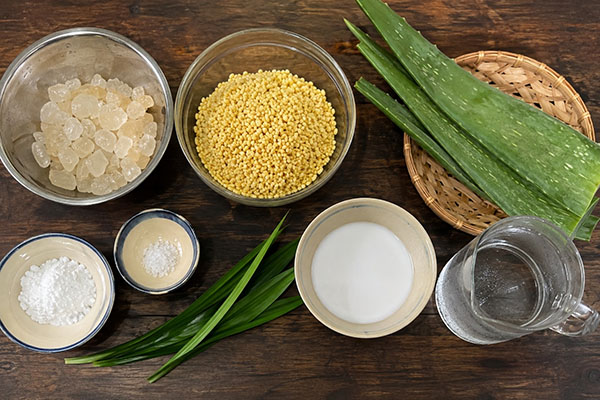nguyên liệu nấu chè đậu xanh nha đam